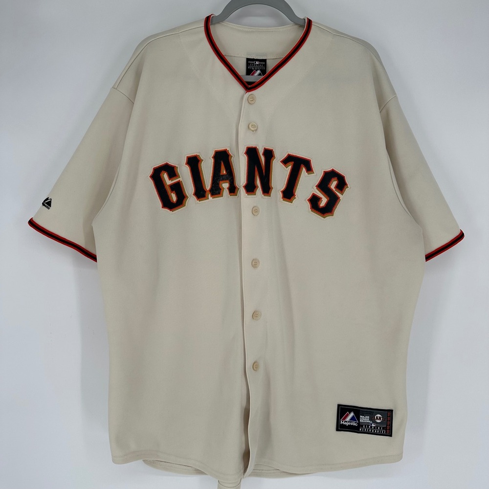 Vintage Majestic San Francisco Giants Tim Lincecum 55 Cream Baseball Jersey XXL